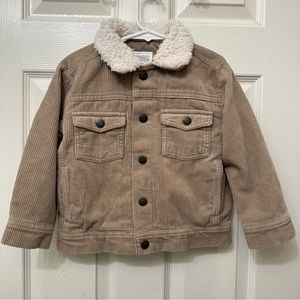 Gymboree Boys Sherpa Collar Corduroy Bomber Jacket XS 4
